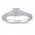 Signature Collection White Gold 1ct TDW Radiant Cut Diamond Ring - Handcrafted By Name My Rings™