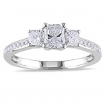 Signature Collection White Gold 1ct TDW Radiant-cut Diamond Ring - Handcrafted By Name My Rings™