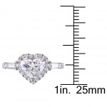 Signature Collection White Gold 2 1/4ct TDW Heart and Round-Cut Diamond Engagement Ring - Handcrafted By Name My Rings™