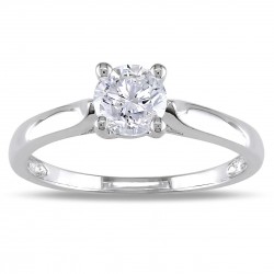 Signature Collection White Gold 3/4ct TDW Certified Diamond Ring - Handcrafted By Name My Rings™