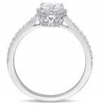 Signature Collection White Gold 3/4ct TDW Heart and Round-Cut Diamond Halo Engagement Ring - Handcrafted By Name My Rings™