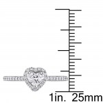 Signature Collection White Gold 3/4ct TDW Heart and Round-Cut Diamond Halo Engagement Ring - Handcrafted By Name My Rings™