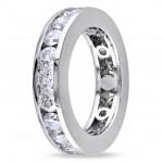 Signature Collection White Gold 3ct TDW Round-cut Diamond Eternity Ring - Handcrafted By Name My Rings™