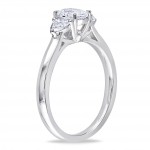Signature Collection White Gold 7/8ct TDW Oval Center Diamond Ring - Handcrafted By Name My Rings™