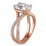Signature Collection Rose Gold 2 3/4ct TDW Certified Oval Diamond Engagement Ring - Handcrafted By Name My Rings™