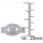 Signature Collection White Gold 2 1/10ct TDW Diamond Bridal Ring Set - Handcrafted By Name My Rings™