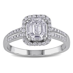 Signature Collection White Gold 3/4ct TDW Diamond Engagement Ring - Handcrafted By Name My Rings™