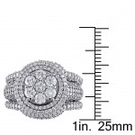 Signature Collection 2 1/2ct TDW Diamond Cluster Multi-Row Bridal Set in White Gold - Handcrafted By Name My Rings™