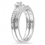 Sterling Silver 1/10ct TDW Diamond Bridal Set - Handcrafted By Name My Rings™