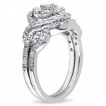 Sterling Silver 1/3ct TDW Diamond Bridal Set - Handcrafted By Name My Rings™