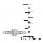 Sterling Silver 1/4ct TDW Diamond Halo Stackable Engagement Ring - Handcrafted By Name My Rings™