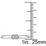 Sterling Silver 1/6ct TDW Diamond Solitaire Ring - Handcrafted By Name My Rings™