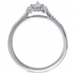 Sterling Silver 1/6ct TDW Diamond Teardrop Halo Ring - Handcrafted By Name My Rings™