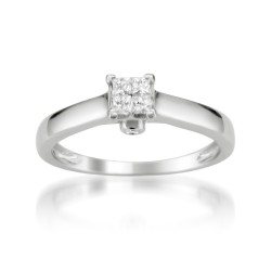 White Gold 1/4ct TDW Diamond Multi Stone Solitaire Ring - Handcrafted By Name My Rings™