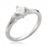 White Gold 1/5ct TDW Princess-cut Quad Diamond Promise Ring - Handcrafted By Name My Rings™