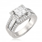 White Gold 1 3/4ct TDW Princess-cut Diamond Ring - Handcrafted By Name My Rings™
