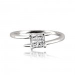 White Gold 1/3ct TDW Princess-cut White Diamond Compsite Set Engagament Ring - Handcrafted By Name My Rings™