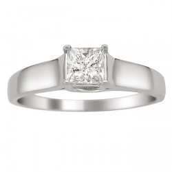 White Gold 1/4ct TDW Certified Princess Cut Diamond Ring - Handcrafted By Name My Rings™