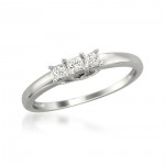 White Gold 1/4ct TDW Three Stone Princess Cut Diamond Ring - Handcrafted By Name My Rings™