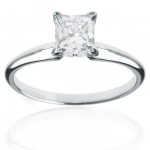 White Gold 1ct TDW Certified Diamond Princess Solitaire Engagement Ring - Handcrafted By Name My Rings™