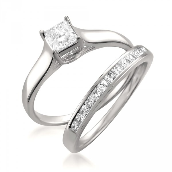 Monogram Infini wedding band, white gold and princess-cut diamonds -  Categories