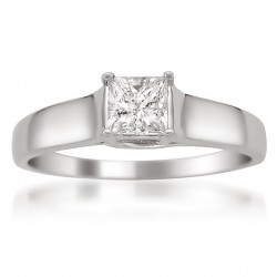 White Gold Certified 1/3ct TDW Princess Solitaire Diamond Ring - Handcrafted By Name My Rings™