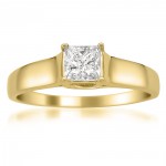 Gold 1/4ct TDW Princess-cut Diamond Solitaire Ring - Handcrafted By Name My Rings™