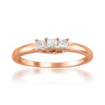 Jewelry Gold 1/4ct TDW 3-stone Princess-cut Diamond Engagment Ring - Handcrafted By Name My Rings™