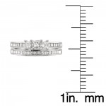 Platinum 1ct TDW Princess-cut Diamond Bridal Ring Set - Handcrafted By Name My Rings™