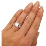 Rose Gold Moissanite and 2/5ct TDW Diamond Engagement Ring Bridal Set - Handcrafted By Name My Rings™