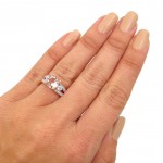 Rose Gold Morganite and 1ct TDW Diamond Engagement Ring - Handcrafted By Name My Rings™