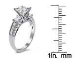 White Gold 1 7/10ct TDW 3-stone Princess-cut Diamond Engagement Ring - Handcrafted By Name My Rings™