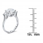 White Gold 1/2ct TDW Diamond and Moissanite 3-stone Engagement Ring - Handcrafted By Name My Rings™
