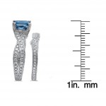 White Gold 2 2/5ct TDW Blue Princess-cut Diamond Engagement Ring - Handcrafted By Name My Rings™