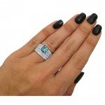 White Gold 3 5/8ct TDW Blue Princess-cut Diamond 2-piece Bridal Set - Handcrafted By Name My Rings™
