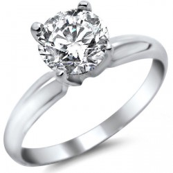 White Gold 3/4ct Round Solitaire Diamond Engagement Ring - Handcrafted By Name My Rings™