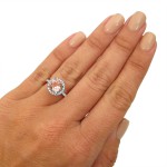 White Gold Morganite and 1/3ct TDW Diamond Engagement Ring - Handcrafted By Name My Rings™