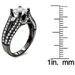 Black Gold 2 ct TDW Princess-cut Enhanced Diamond Engagement Ring - Handcrafted By Name My Rings™