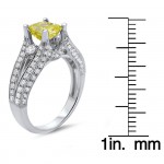 Gold 2ct TDW Canary Yellow Cushion-cut Diamond Engagement Ring - Handcrafted By Name My Rings™