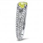 Gold 2ct TDW Yellow Round Diamond Engagement Ring - Handcrafted By Name My Rings™