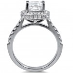 White Gold 1 3/5ct Cushion-cut Diamond Clarity Enhanced Bridal Ring Set - Handcrafted By Name My Rings™