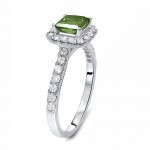 White Gold 1 3/5ct TDW Green Princess Cut Diamond Engagement Ring - Handcrafted By Name My Rings™