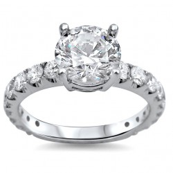 White Gold 1 4/5ct TDW Round Clarity-enhanced Diamond Engagement Ring - Handcrafted By Name My Rings™
