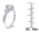 White Gold 1ct TGW Round Moissanite 3 Stone and 4/5ct TDW Diamond Engagement Ring - Handcrafted By Name My Rings™
