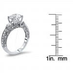 White Gold 2 1/10-carat TGW Round Moissanite and Diamond Engagement Ring - Handcrafted By Name My Rings™