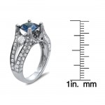 White Gold 2ct TGW Cushion Cut Sapphire 3-stone Diamond Engagement Ring - Handcrafted By Name My Rings™
