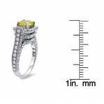 White Gold 3ct Canary Yellow and White Round-cut Diamond Engagement Ring - Handcrafted By Name My Rings™