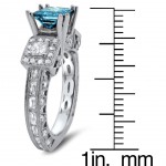 White Gold 3ct TDW Blue Diamond 3-stone Ring - Handcrafted By Name My Rings™