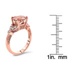 2 1/6 TGW Round Morganite Diamond Engagement Ring Rose Gold - Handcrafted By Name My Rings™