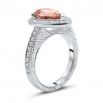 2 ct TGW Morganite Diamond Pear Shape Engagement Ring Gold - Handcrafted By Name My Rings™